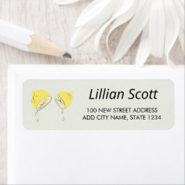 Etiqueta Fatias de limão com gota amarela