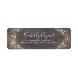 Etiqueta Faux Gold Foil Baby's Breath Rustic