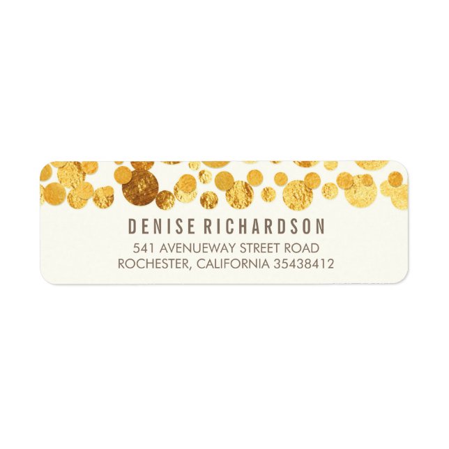 Etiqueta Faux Gold Foil Confetti (Frente)