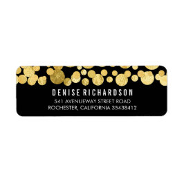 Etiqueta Faux Gold Foil Confetti Black