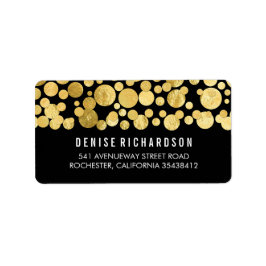Etiqueta Faux Gold Foil Confetti Black