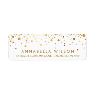 Etiqueta Faux Gold Foil Confetti Dots Modern