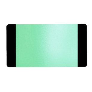 Etiqueta Faux Silk Spearmint/Black Solid Lable