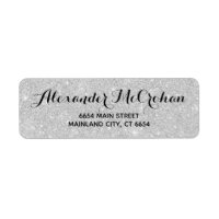 Faux Silver Glitter Foil Return Endereço