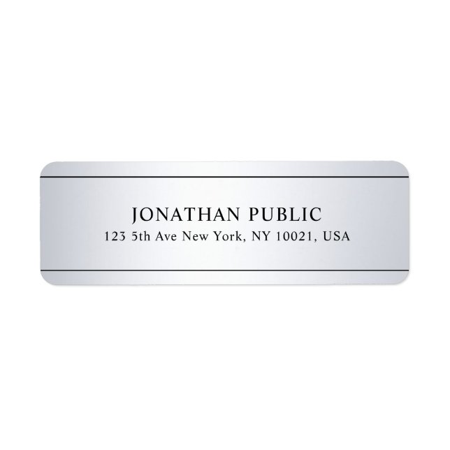 Etiqueta Faux Silver parece moderno Modelo de limpeza perso (Frente)