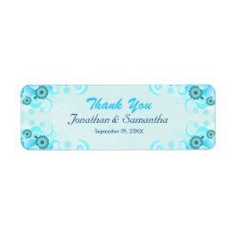 Etiqueta Favor De Casamento Pequeno Do Teal Azul-Azul-Aqua