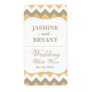 Etiqueta Favor do Padrão Chevron da Garrafa de Vinho de Cas