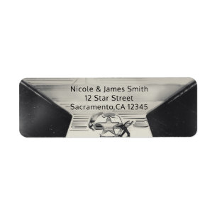 Etiqueta Favor Personalizado Preto e Branco de Hollywood An
