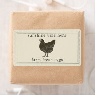 Etiqueta Fazenda Ovos Frescos Vintage Hen Ovos Rótulo da Ca