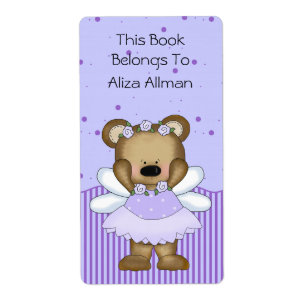 Etiqueta feericamente azul do Bookplate do urso