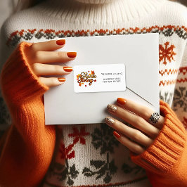 Etiqueta Feira de Ação de Graças Elegante outono