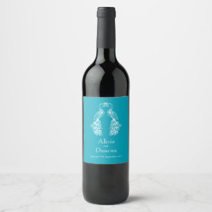Etiqueta feita sob encomenda do vinho do casamento
