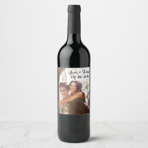 Etiqueta feita sob encomenda do vinho do casamento