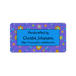 Etiqueta Feitas à mão - flores de rabisco coloridas e bonit