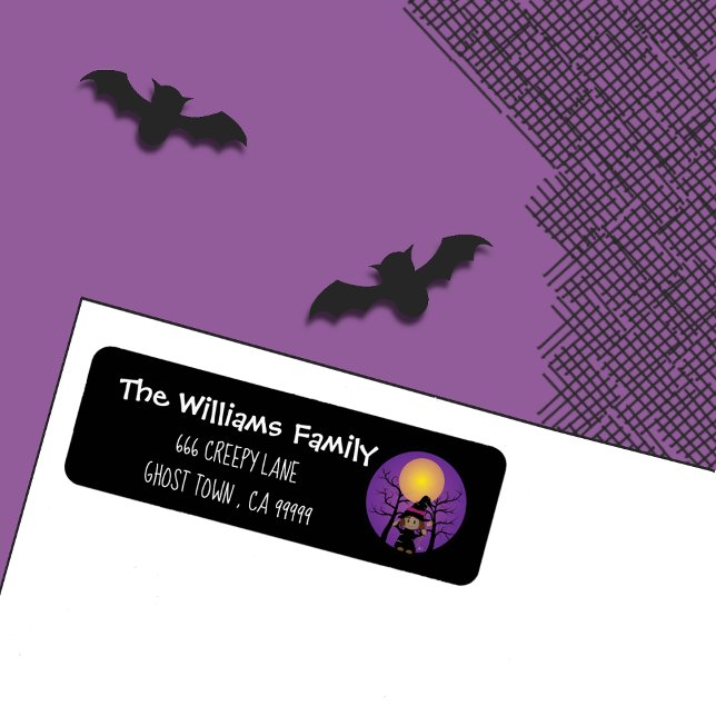 Etiqueta Feiticeira Americana Cuta - Rótulos Halloween (Criador carregado)