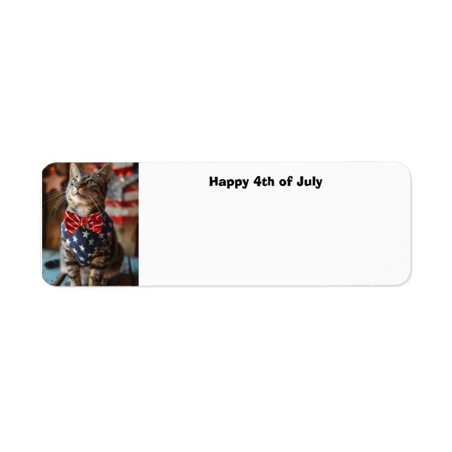 Etiqueta Feliz 4 de julho Cat (Frente)