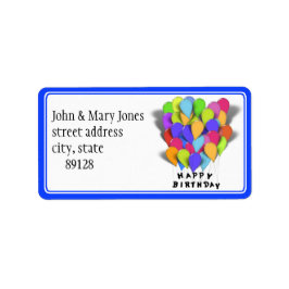 Etiqueta Feliz aniversário - Balões do Partido