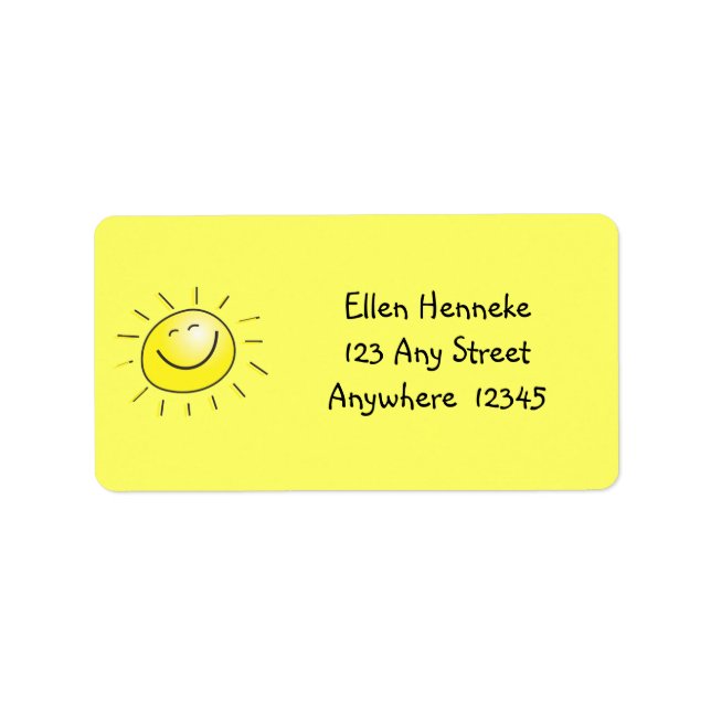 Etiqueta Feliz aniversário, Sunshine! (Frente)