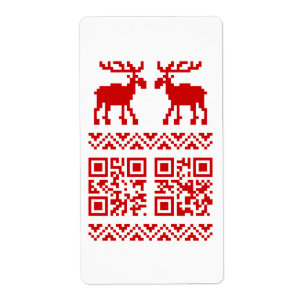 Etiqueta Feliz ano novo de código QR do Sweater de Natal Fe