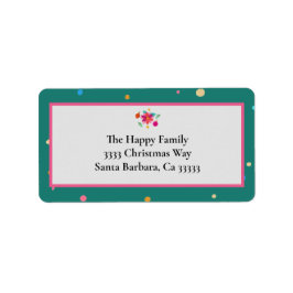 Etiqueta Feliz brilhante verde cor-de-rosa