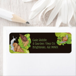 Etiqueta Feliz Caracóis do Jardim nos Folhetos