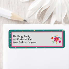 Etiqueta Feliz Colorida Natal Brilhante