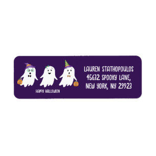 Etiqueta Feliz Dia das Bruxas Fantasmas Doces ou Travessura