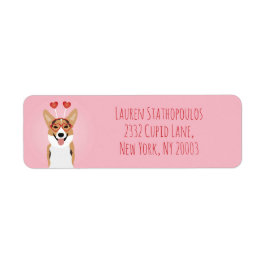Etiqueta Feliz Dia dos Namorados Cão de Corgi