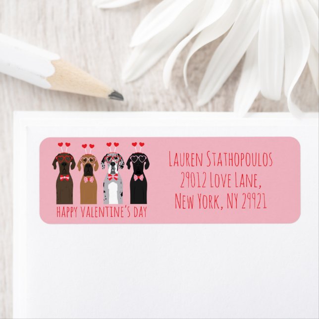 Etiqueta Feliz Dia dos Namorados Grandes Caninos (Insitu)