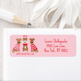 Etiqueta Feliz Dia dos Namorados Welsh Wire Fox Terrier Dog