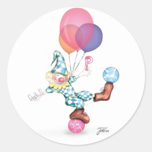 Etiqueta feliz do palhaço