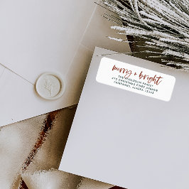 Etiqueta Feliz e Brilho | Manuscrito Casual Boho Natal