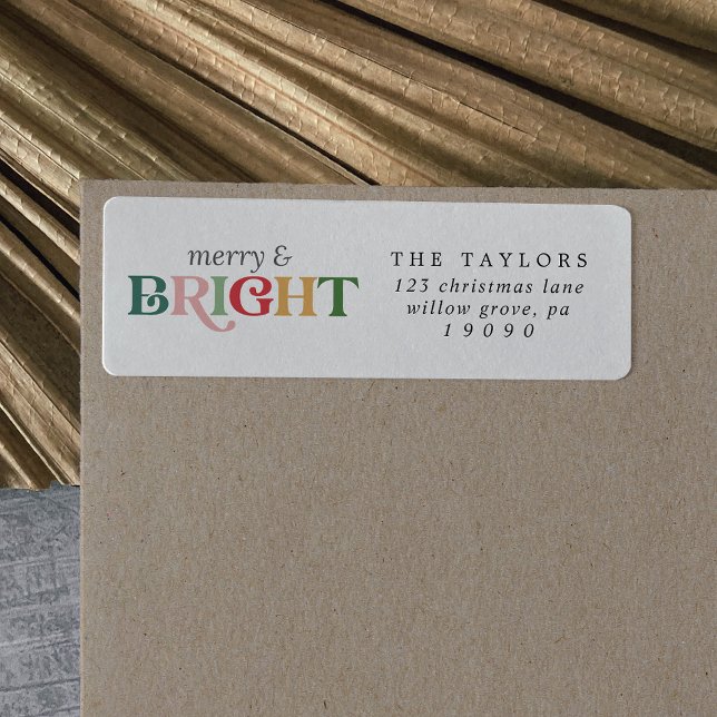 Etiqueta Feliz e Natal Brilhante (Criador carregado)