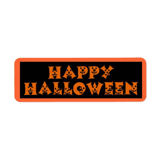 Etiqueta Feliz Halloween Pumpkin (Frente)