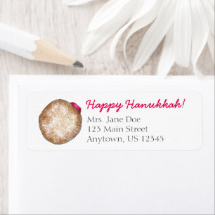 Etiqueta Feliz Hanukkah Chanukah Jelly Rosquinha Sufganiyah