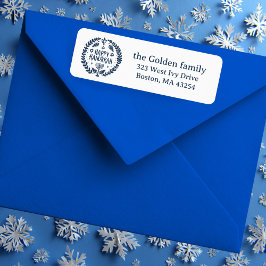 Etiqueta FELIZ HANUKKAH Endereço de devolução de Feriados D