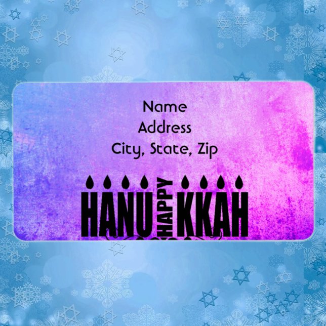 Etiqueta Feliz Hanukkah Menorah (Criador carregado)