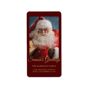 Etiqueta Feliz inverno Papai Noel Personalizado Natal
