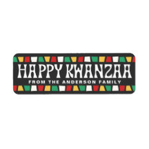 Feliz Kwanzaa Mosaico africano bordas nome persona