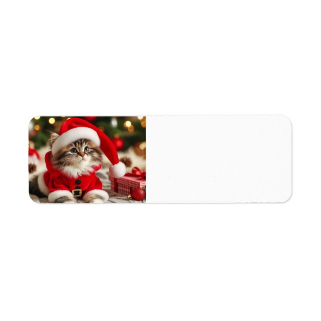 Etiqueta Feliz Natal Cat (Frente)