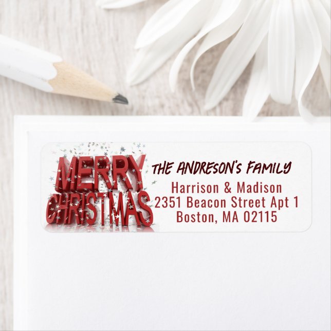 Etiqueta Feliz Natal Clássico Vermelho Cereja (Insitu)