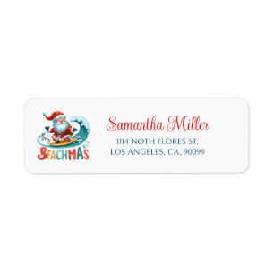 Etiqueta Feliz Natal De Beachmas No Festa De Julho Convide