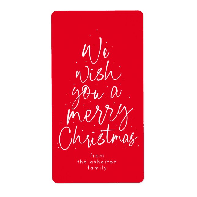 Etiqueta Feliz Natal, diversão, presente de feriado. (Frente)