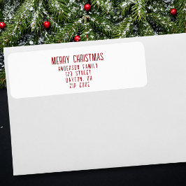 Etiqueta Feliz Natal Endereço de Retorno Minimalista Modern