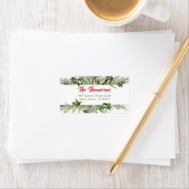 Etiqueta Feliz Natal Enquadrado Roda de inverno Saudação