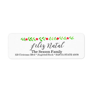 Etiqueta Feliz Natal, faixa natalina