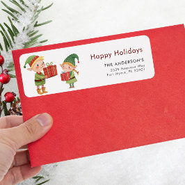 Etiqueta Feliz Natal Feliz Desafio dos Elfs