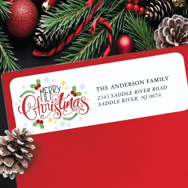 Etiqueta Feliz Natal Férias (Criador carregado)