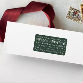 Etiqueta Feliz Natal | Hunter Green Return Address