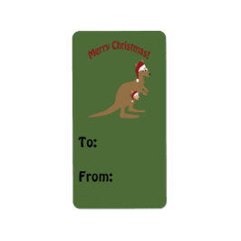 Etiqueta Feliz Natal Kangaroos
